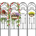 4 Pack Large Garden Trellis for Climbing Plants Outdoor 60” x 18” Iron Plant Trellis for Potted Plant Support Tall Wall Metal Trellis Rose Vine Cucumber Bronze