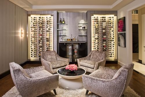 W Series Luxe Wine Rack 3 - Single Depth, Metal Wall Mounted Wine Rack - Modern, Easy Access Wine Storage - Space Saving Wine Rack with 9 Bottle Storage Capacity - (Chrome Luxe) - view 6