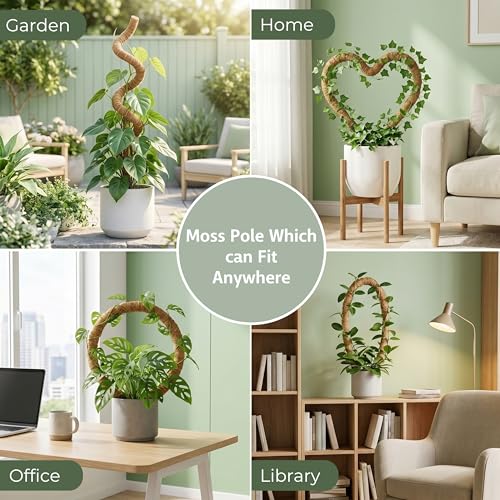 30 Inches Bendable 2 Pack Moss Pole Monstera Plant Support Stakes - Moss Poles for Climbing Plants, Plant Stakes for Indoor Plants - Coco Coir Pole Moss Stick for Monstera, Pothos. - view 4