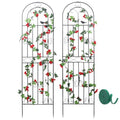 2 Pack 70.8" H x 19.7" W Metal Garden Trellis with Black Coating, Wire Lattice Grid Panel for Climbing Plants Outdoor Roses Vine Cucumbers Vegetables Flower Support (70.8" H, 2 Pack)