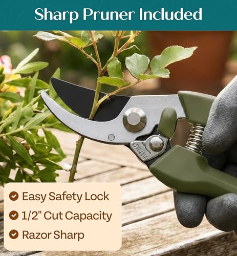 Heavy Duty Gardening Tools - Gardening Gifts for Women, Men, Mom, Dad - Durable, Ergonomic Garden Tools Set (Floral) - view 5