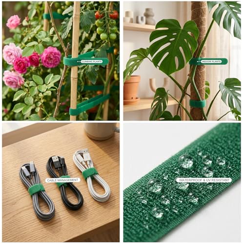 Plant Tape – Reusable Hook and Loop Plant Ties for Climbing Plants, Adjustable Garden Tape for Tomatoes, Vines & Indoor Plants | Nylon, 0.47 in Wide | 2 Rolls, 98ft - view 6