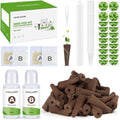 166PCS Hydroponic Pods Herb Kit: Grow Anything Kit With 600ml A&B Plant Food, 40 Grow Sponges, 40 Baskets, 40 Domes, 40 Labels, 1 Tweezer - Hydroponics Supplies for Aerogarden & Most Brand