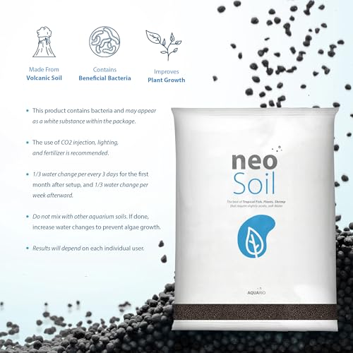 Neo Soil - Aquarium Soil for Freshwater Planted Tank, Volcanic Ash Substrate for Fish Tank w/Live Aquatic Plants, Slighty Acidic, PH Buffering Aquasoil for Planted Aquariums - Plants, 8L - view 4