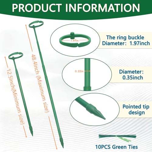Telescoping Monstera Plant Stakes, 12.5-48.4IN Indoor Plant Support- 3Pack - view 2