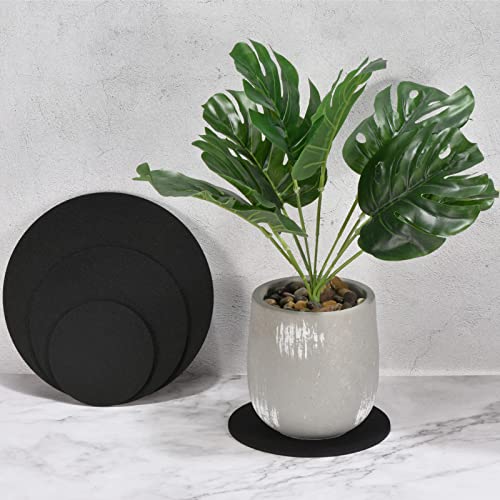 8 Pack Planter Coasters Set Felt Round Flowerpot Drip Pad Mat Apply to Outdoor/Garden (4" 6" 8" 10", Brown) - view 2