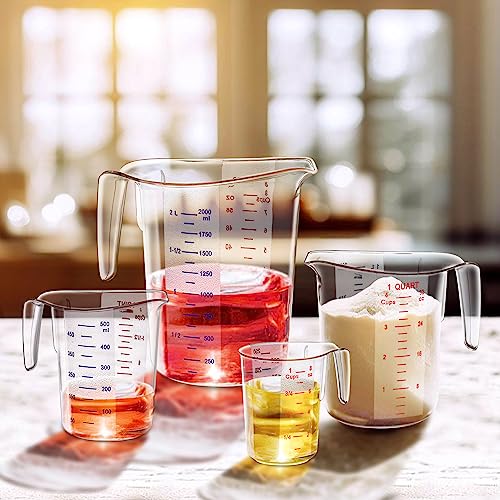 Melissa - Plastic Measuring Cups (4-Piece Set), Food-Grade Measuring Jugs, 1/2/4/8-Cup Capacity, Unbreakable, Stackable, Dishwasher-Safe, Great for Oil, Vinegar, Flour, and More - view 2
