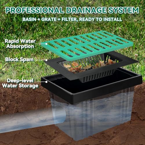 25.6"x17.7"x15.7" FRP Catch Basin with Composite Grate and Debris Basket - view 7