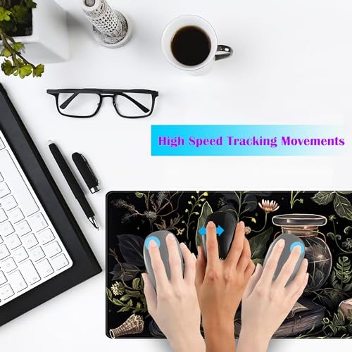 Dark Academia Desk Mat Mouse Pad XL Extended Large Gaming Desk Pad Mousepad, Mystical Green Plant Computer Laptop Keyboard and Mouse Mat, Desktop Protector Mat for Women Girl Office 31.5x11.8 in - view 3