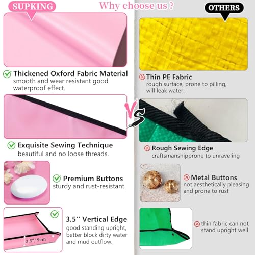Repotting Mat for Indoor Plant Transplanting 29.5"x 29.5" Pink Garden Mat for Plant Lovers Oxford Fabric Portable Potting Tray for Gardening Mess Control - view 5