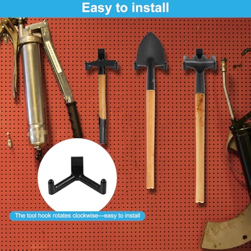 10pcs Tool Hooks for Shed Compatible with Suncast, Plastic Shed Wall Hanger Organization & Storage Shelves Accessories for Garage Hanging Scissors Power Tools Knives (Black) - view 4