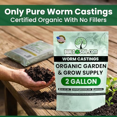 BuildASoil Worm Castings for Gardening – Premium Organic Earthworm Castings for Plants & Vermicompost Fertilizer - Indoor & Outdoor Vegetable Garden Fertilizer Raised Bed - 2 Gallons (7.57 Liters) - view 2