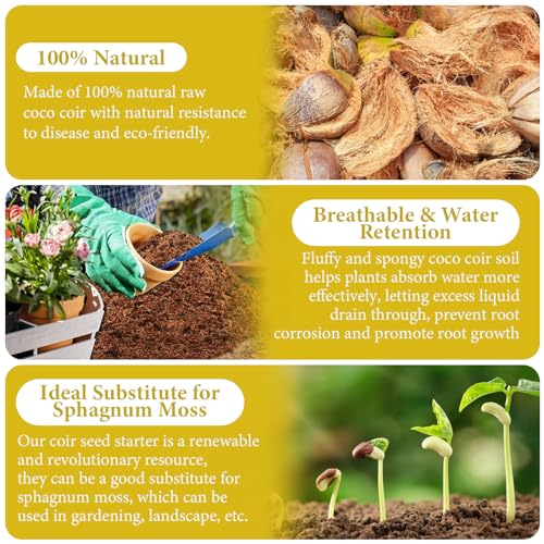 3 Pack Organic Coco Coir Brick for Plants, Natural Coconut Coir Soil - view 5