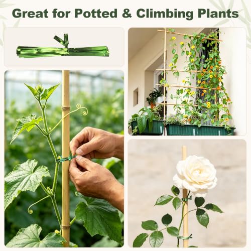 Natural Bamboo Poles, 4 Feet Bamboo Sticks for Plants, Wood Garden Stakes for Tomato, Bean, Flowers, Trees Potted and Climbing Plants, 25 Pack - view 6