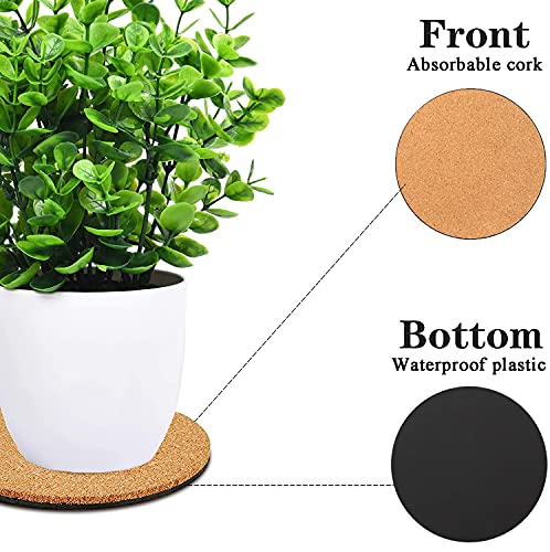 10 Pack 3 Sizes Cork Plant Coasters, 4/6/8 Inch Cork Plant Mats for Plants - view 3