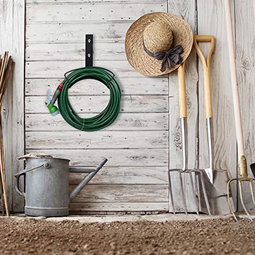 Hose Pipe Holder, for 60 m 5/8" Hosepipe, Wall-Mounted Hanger, 32 x 32.5 x 16 cm, Rounded, Steel, Black - view 2