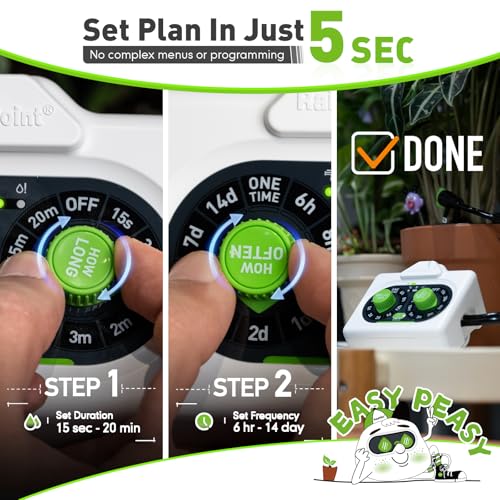 Easy-Setup Automatic Plant Waterer Indoor for Pot Plant Adjustable Water Output,Battery Powered Outdoor IP54 Waterproof Drip Irrigation System Device Kit Beginner-Friendly Water 10-15 Plants - view 2