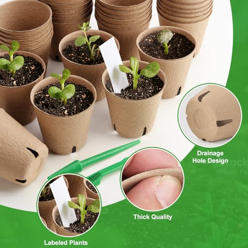 120 Pack 3.15 Inch Peat Pots with 30 Labels and 2 Transplant Tools - view 2