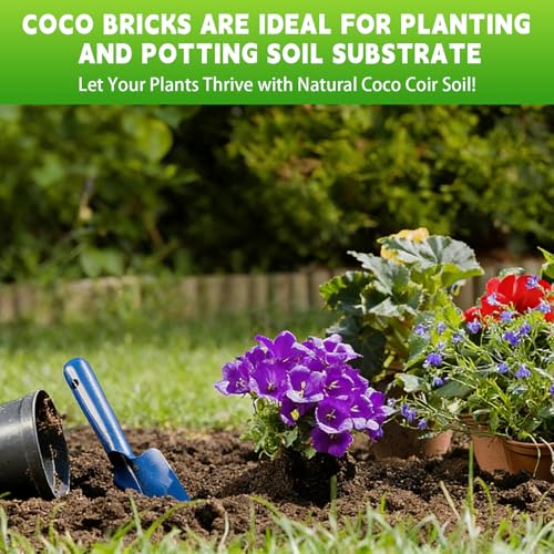 Coco Coir Bricks - Compressed Coconut Fiber Substrate for Plants, Gardening, Potting Mix. Low EC & Balanced pH Natural Growth Medium for Seed Starting, Herbs, and Gardening (12PCS) - view 5