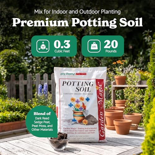 Michigan Peat 5720 General Purpose Potting Soil Mix for Indoor Outdoor Planter Container Gardening, 20 Pound Bag (3 Pack) - view 2