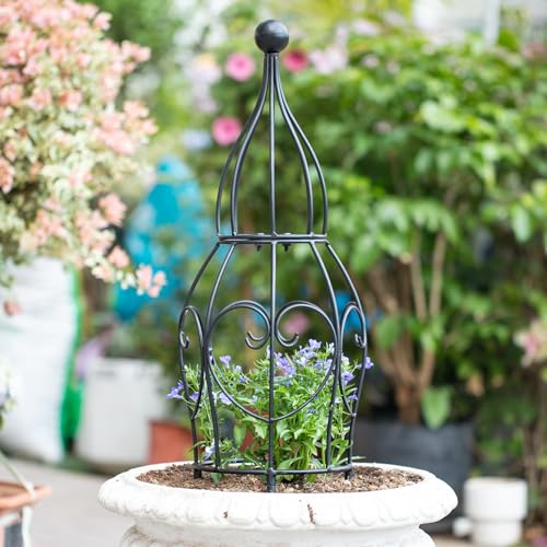 26” Metal Garden Obelisk Trellis Sturdy Support for Climbing Plants - view 4