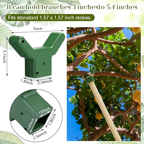 8 Pcs Tree Branch Supports Plastic Brace for Orchards, Green - view 2
