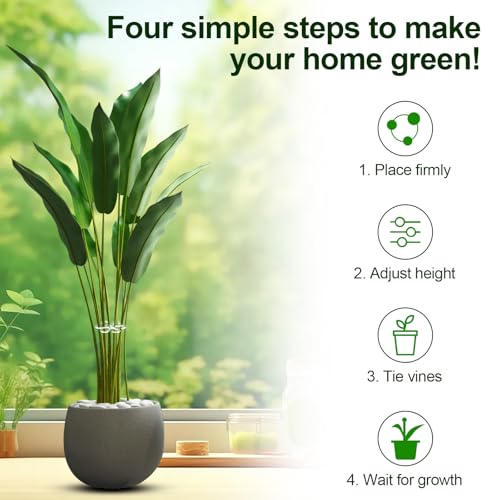 4pcs Plant Stem Support, Plant Stem Holder with Holes Acrylic Plant Trellis Stakes Monstera Plant Stabilizer Leaf Holder and Climbing Rack for Indoor & Outdoor Houseplants (4 Sizes, Transparent) - view 6