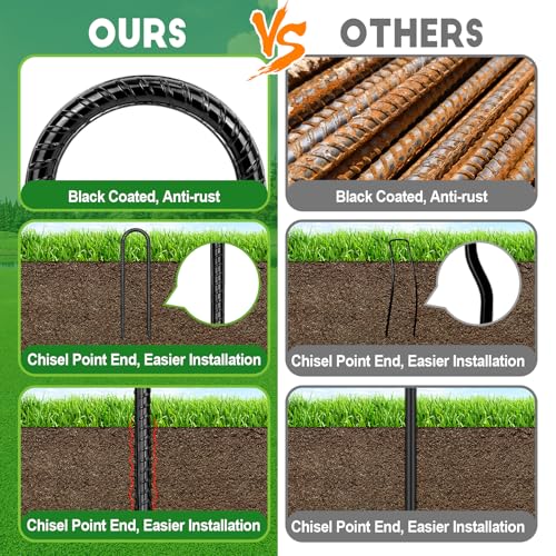 Trampoline Stakes Anchors High Wind 12''Ground Anchor Tent Stakes Heavy Duty, U Rebar Stakes Trampoline Accessories - view 4
