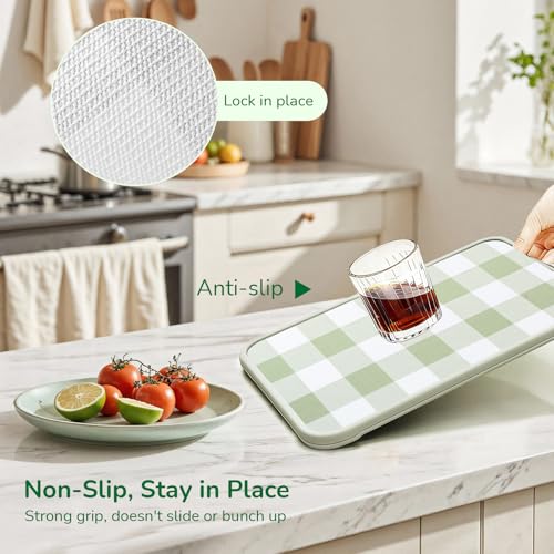 Green Gingham Shelf Drawer Liners Non-Adhesive 11.8In x 10FT - view 2