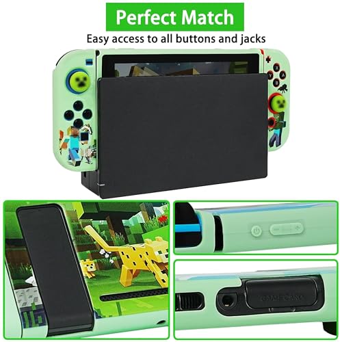 Carrying Case Accessories for Switch(Original Model) 2017, Portable Travel Case with Soft Protective Cover, Screen Protectors and Thumb Grip caps, Green - view 3