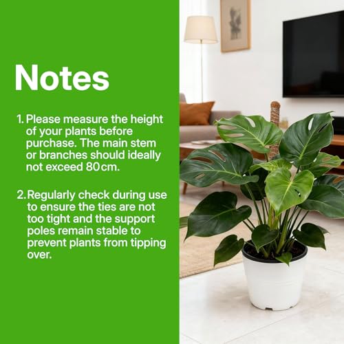 2 Pack 31.5 Inch Bendable Moss Pole for Plants Monstera - Coco Coir Plant Support Stakes for Climbing Indoor Pothos, Potted Climbers & Philodendron - Flexible Stick Kit with Full Garden Ties - view 4