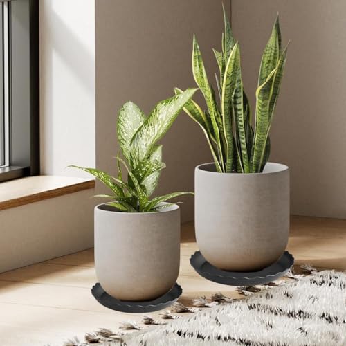 6 Pack Plant Saucer, 6 inch Plant Trays for Pots, Heavy Duty Plant Saucers for Indoors no Holes, Plastic Plant Saucer for Planter (6", Black) - view 4