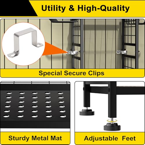 3 Tier Garden Tool Organizer, Garage Storage and Organization, Metal Yard Tools Storage up to 78 Tools, Heavy Duty Garden Tool Organizer for Garage, Yard, Patio, Shed, Indoors and Outdoors, Black - view 5