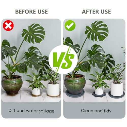 Felt Plant Saucer Mat - 3 Pcs 8 Inch Water Absorbent Planter Coaster, 0.4 Inch Thick Flower Pot Saucer Pad, Planting Drip Tray for Indoors, Fabric Protective Plate for Tabletop and Floor Surface - view 4