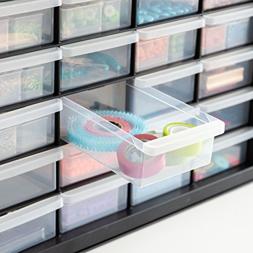 24-Drawer Plastic Storage Cabinet, Teacher Toolbox, Garage, Black - view 5