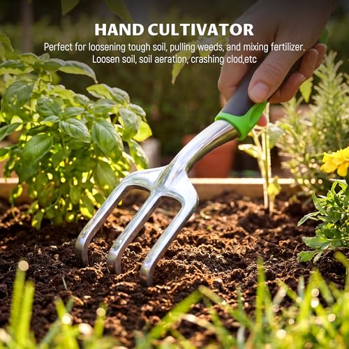 Gardening Tool Set, Heavy Duty Aluminum Alloy Hand Tools, Ergonomic Handle Design, Ideal Gardening Gifts for Women, Men, Mom and Dad - view 6