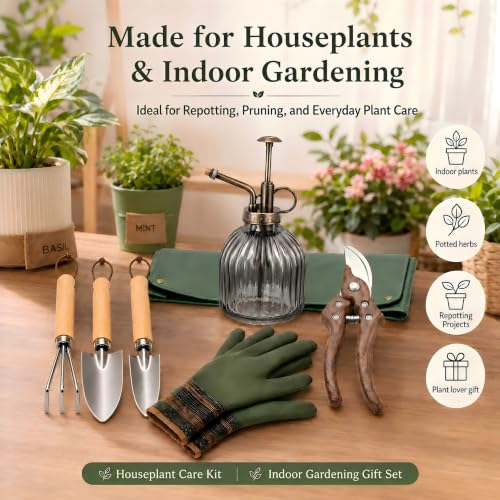 7-Piece Indoor Plant Repotting Kit with Repotting Mat & Glass Mister - view 7