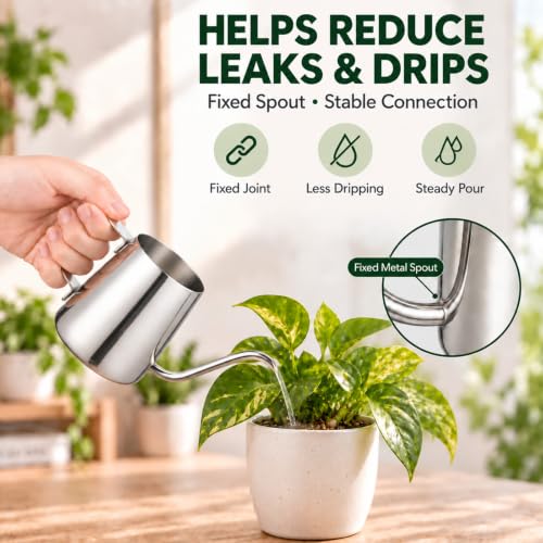 12 oz Stainless Steel Mini Watering Can for Indoor Plants - view 2