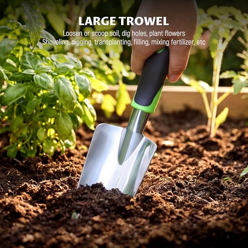 Gardening Tool Set, Heavy Duty Aluminum Alloy Hand Tools, Ergonomic Handle Design, Ideal Gardening Gifts for Women, Men, Mom and Dad - view 4