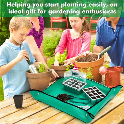 Reusable Seed Starter Tray with 72 Soft Silicone Cells, 6 Pack Seed Starter Kit with Repotting Mat, Humidity Dome and High Lid, Germination Trays for Indoor Greenhouse Seed Starter - view 7