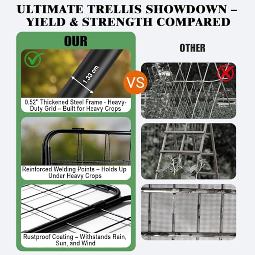 2 Pack Cucumber Trellis for Garden, A-Frame Vertical Arch Trellis - view 4