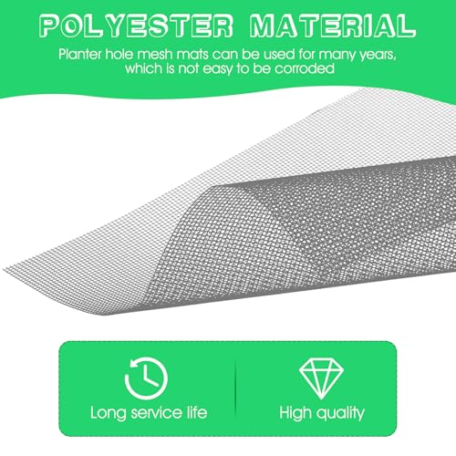 10pcs 11.8 X 7.8inch Flower Pot Hole Mesh Pad, Plastic Mesh Sheet, Keep Soil from Flowing Away,Bonsai DIY Drainage Netting Pot Bottom Grid Mat, Grey - view 7