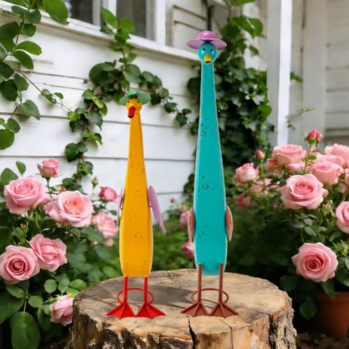 22" Duck Garden Statue Set of 2 Metal Ducks - view 6