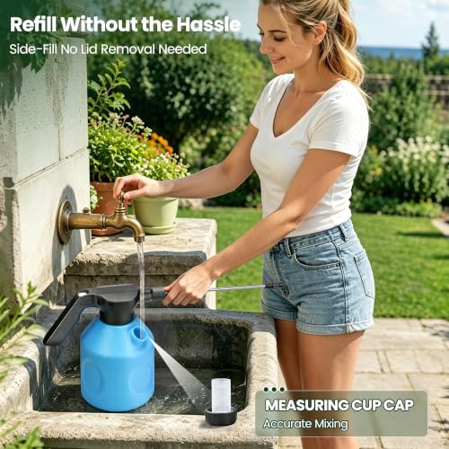 Electric Spray Bottle 2L/0.5 Gallon, 3 Speed Adjustable Battery Powered Garden Sprayer, Rechargeable Automatic Plant Mister with Adjustable Nozzle for Indoor/Outdoor Plants - view 5