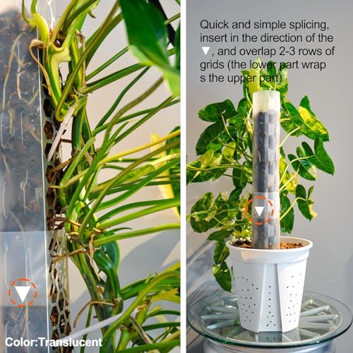 2 Pcs 17 Inch Plastic Moss Pole for Plants Monstera,Designed Specifically for Climbing Plants, Stackable Plant Support for Indoor Plants - view 5