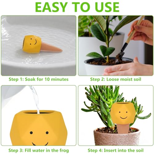4 Pack Terracotta Self Watering Spikes, Automatic Plant Waterer Devices - view 5