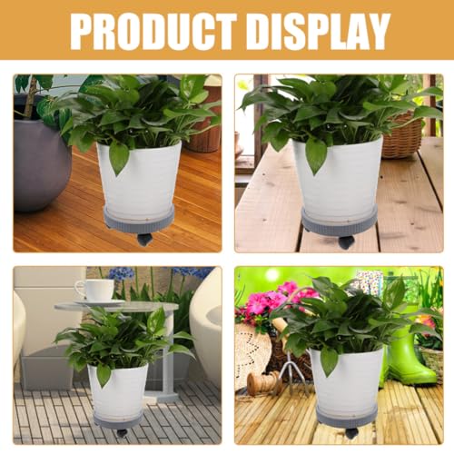 2pcs Rolling Plant Stand with Wheels, Thick Plastic Flowerpot Tray - view 6