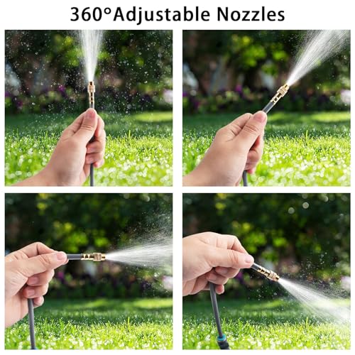 100FT 1/4" Quick-Connect Drip Irrigation System Kit, Automatic Garden Watering System with 16 Pcs Adjustable Spray Nozzles for Garden, Greenhouse, Yard, Lawn - view 5