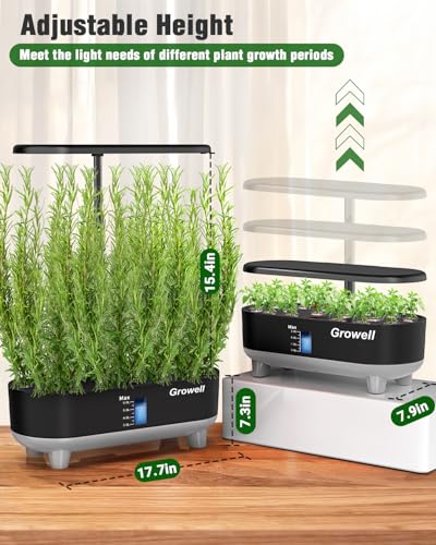 Hydroponics Growing System Kit, 16 Pods Indoor Garden with 28W Full Spectrum LED Grow Light, Auto Timer, 3 Smart Light Modes, 8L Large Herb Garden, Ideal Gardening Gift for Women, Men (Black) - view 5
