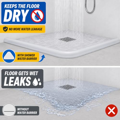 Collapsible Shower Threshold Water Dam Shower Barrier, 98 Inch - view 6